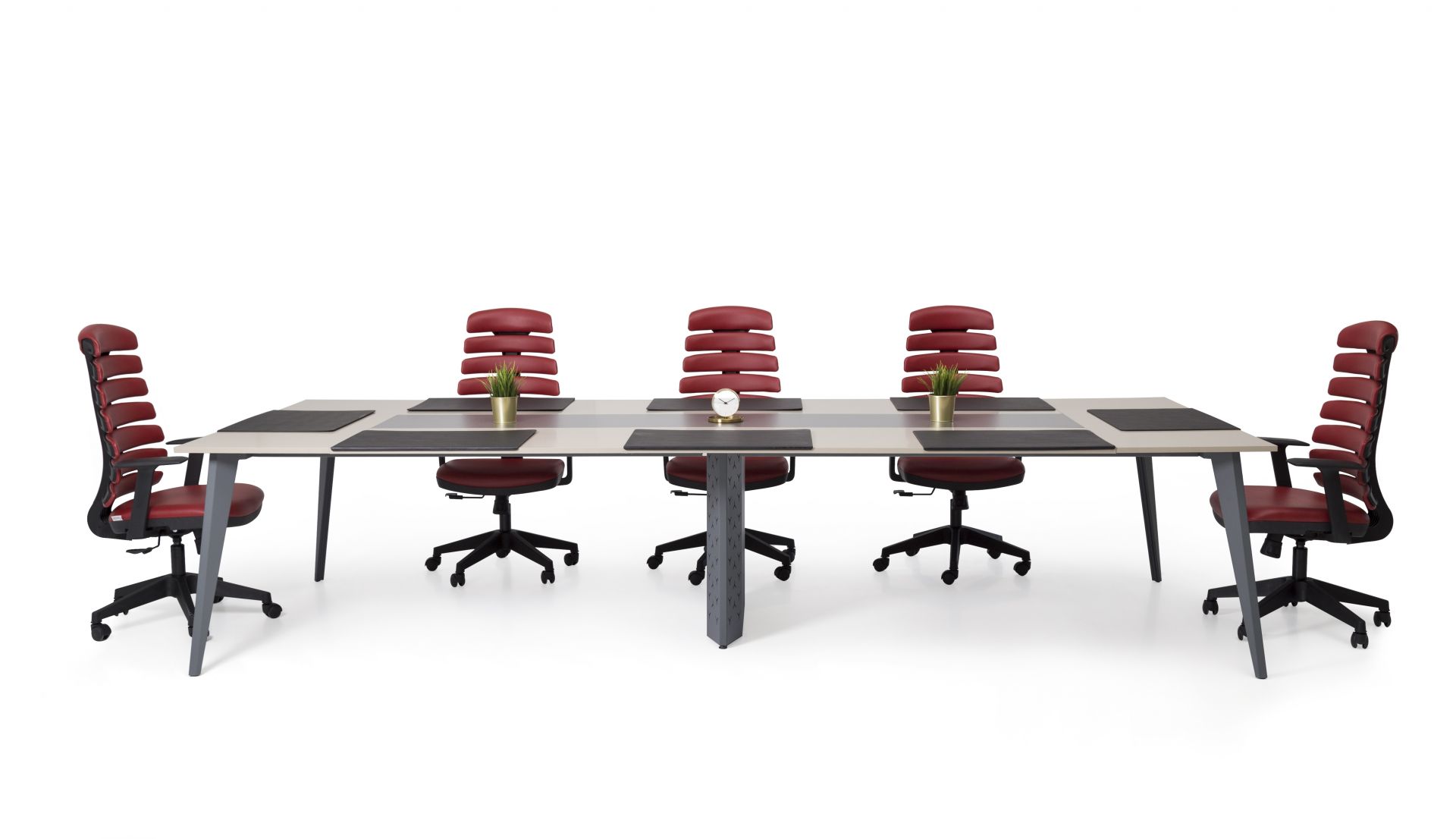 EASY Konferenztisch Bootsform 200x100 cm Nussbaum Besprechungstisch Tisch 